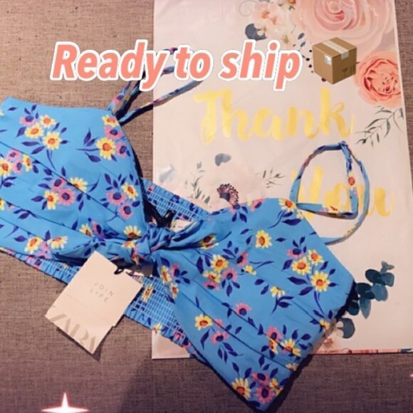 zara bandeau bra flower detail Size Medium - Picture 13 of 14